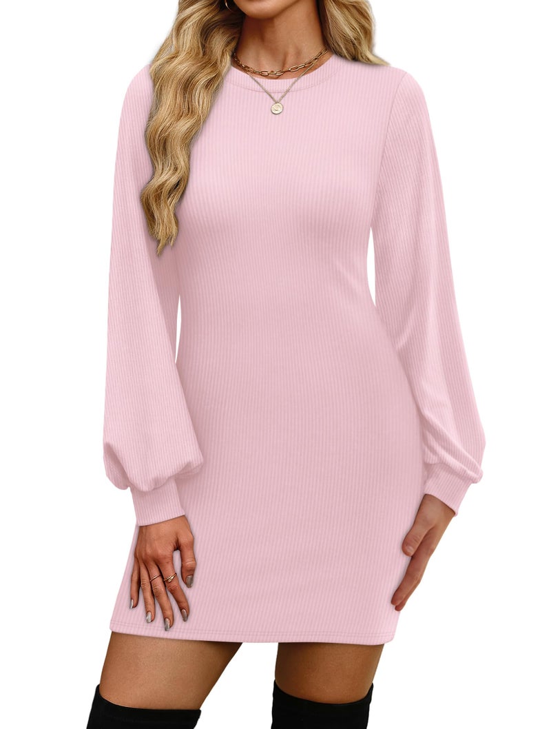 OFEEFAN Sweater Dress for Women Thermal Maternity Dress 2025 Womens Early Fall Fashion Pink L - Image 1
