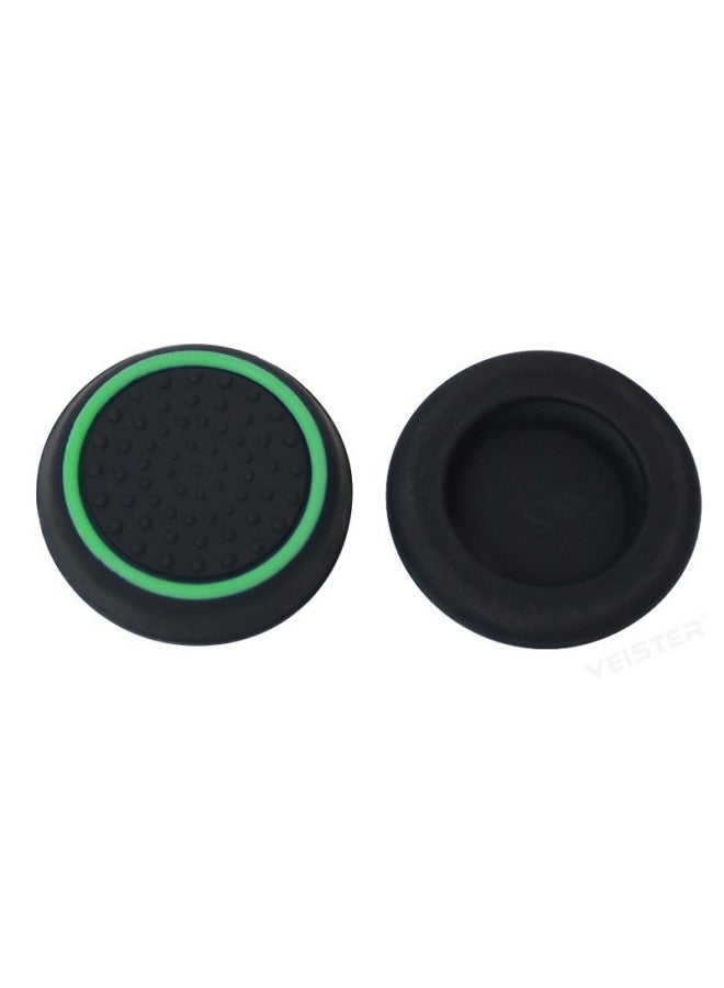 PS4 Rocker Cap XBOX PS5 Rocker Cap Game Luminous Silicone Cap Two-color Game Universal Handle Button-Product Color:(05) Green Circle On Black Background  - Image 1