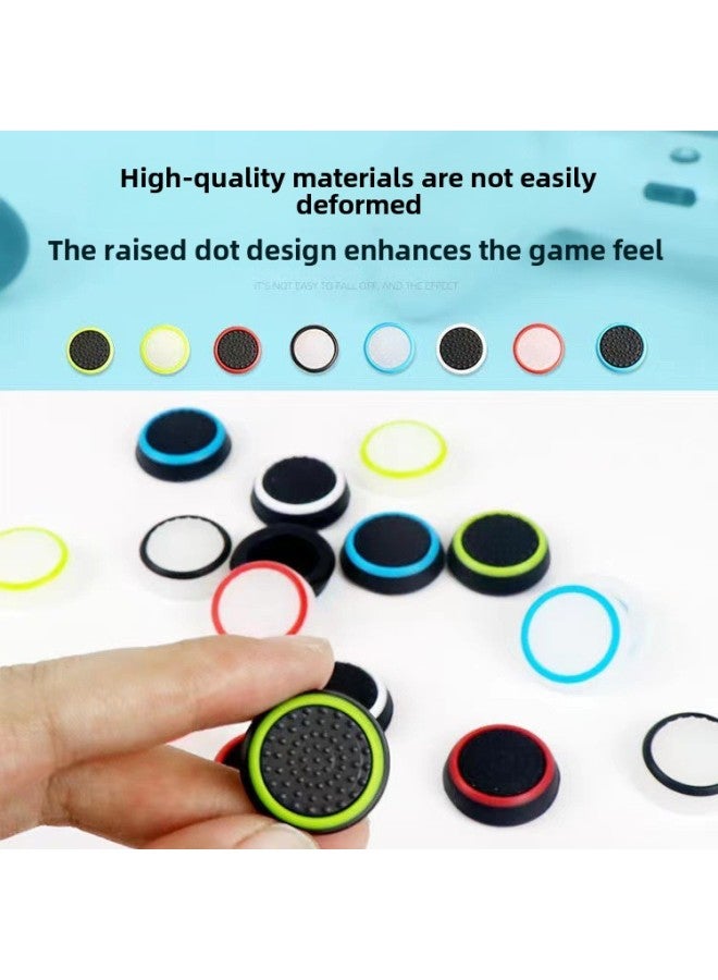 PS4 Rocker Cap XBOX PS5 Rocker Cap Game Luminous Silicone Cap Two-color Game Universal Handle Button-Product Color:(05) Green Circle On Black Background  - Image 2
