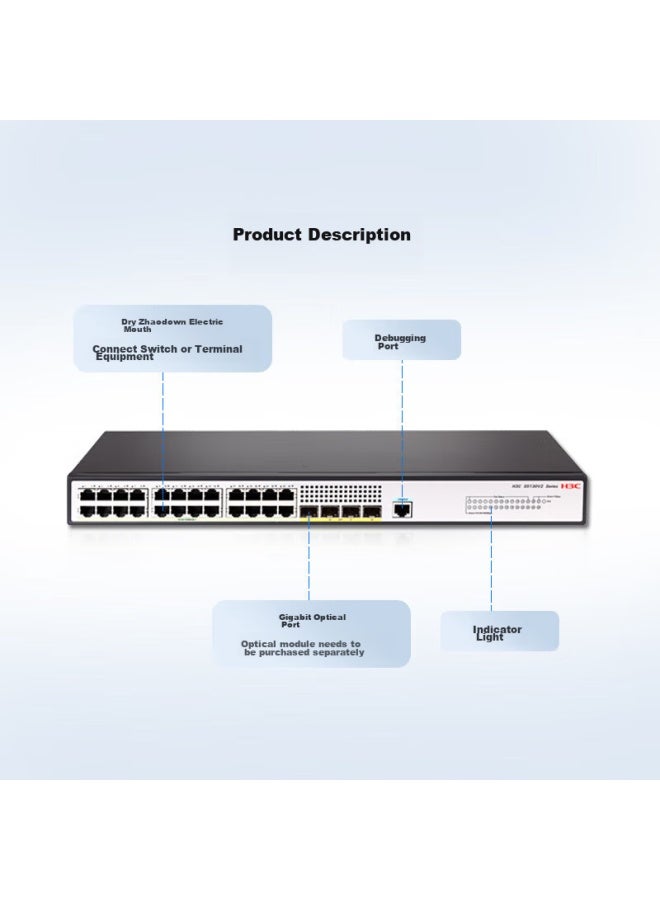 H3c S5130v2-28p 24-port Gigabit Ethernet + 4 Gigabit Fiber Sfp Layer 3 Managed Enterprise-grade Network Switch, Noise-reducing Type, Replacement For S5120v3-28p - Image 3