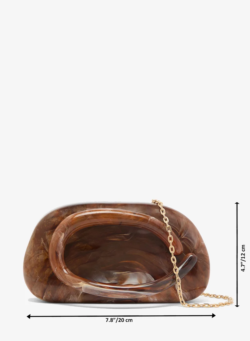 ELLA Brown resin chain clutch for Women | Best Price UAE