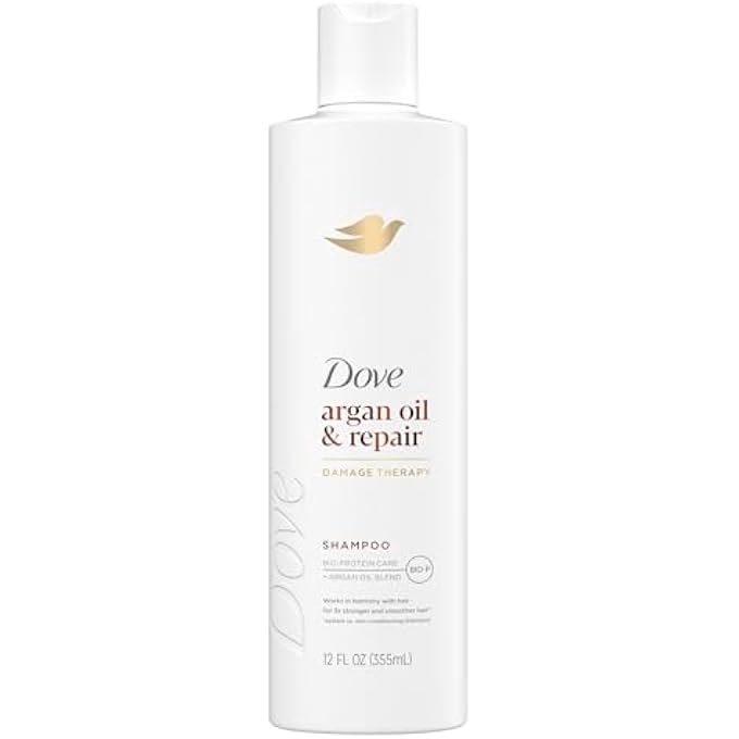 Dove Shampoo Argan Oil & Repair for Fine Hair with Bio-Protein Care Technology and Argan Oil Blend 12 Fl Oz