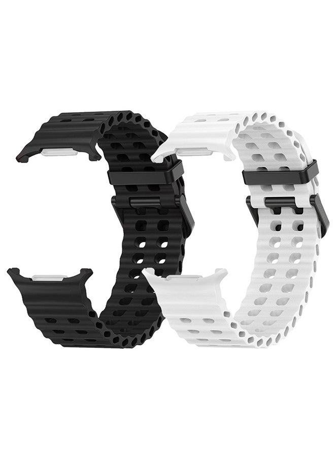 CATANES - (for Samsung Galaxy Watch 7 Ultra) 2 Pack Silicone Band Soft Ocean Silicone Sport Strap Replacement Accessory - Image 1