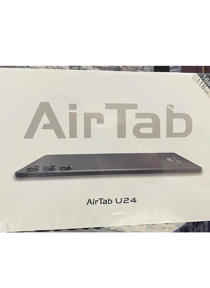 AirTab - U24 5G Wi-Fi Android Tablet with 10.1 Inch Display 16GB RAM 1TB ROM 10000mAh Battery with Wireless Arabic Keyboard Gold - Image 1
