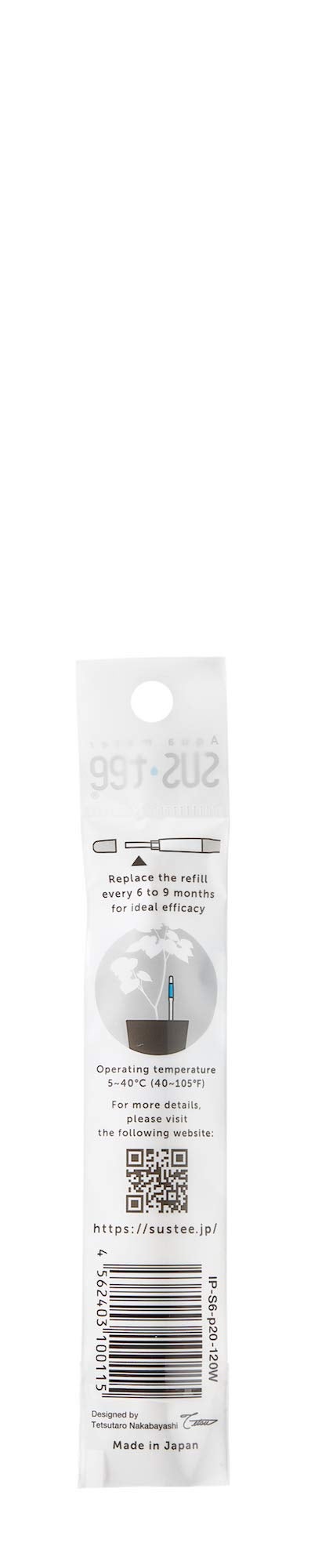 Sustee Aquameter, White, Small - Plant Soil Moisture Sensor - Best for Potted Plants - Refillable Style - Image 3