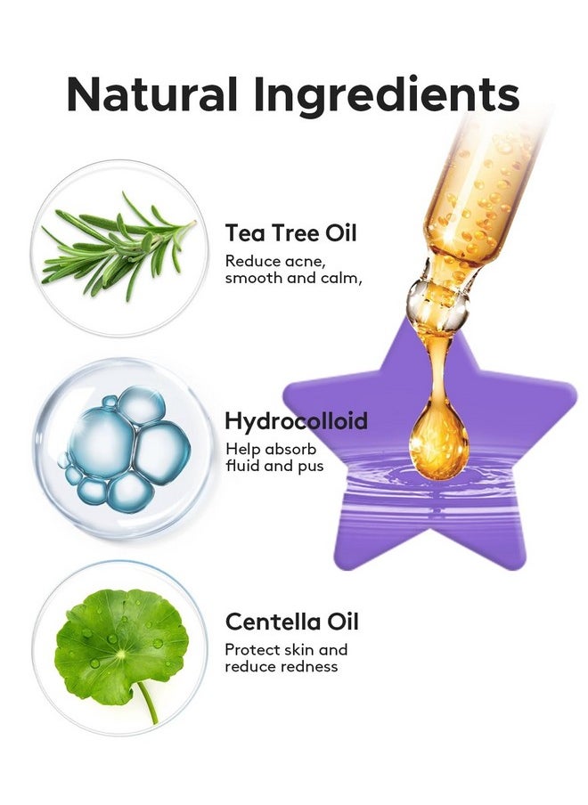 LitBear LitBear Acne Patch Pimple Patch, Colorful Star Hydrocolloid Acne Patches For Face, Cute Zit Patch Acne Sticker Spot Pimple Patches for Face, Tea Tree Oil + Centella (112 Count)  - Image 5