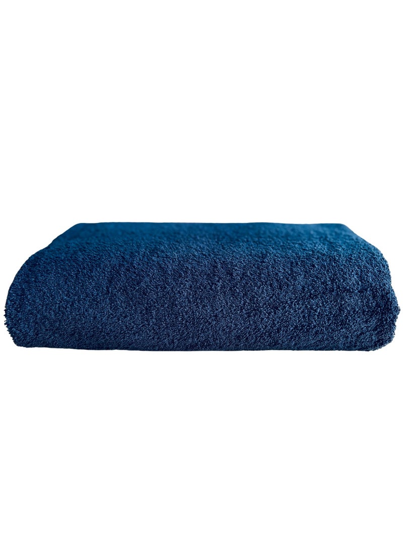 بيرل كوست مجموعة من منشفتين استحمام كبيرة باللون الأزرق الداكن 100x150 سم من القطن الفاخر 550 GSM، فائقة النعومة وذات قدرة عالية على الامتصاص، جودة فنادق ومنتجعات. - Image 2