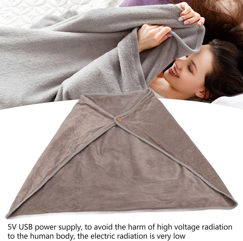 Electric Heating Blanket, Thermal Heated Blanket, Noon Rest Knee for Office Nap and Home Relaxation (Gray) - Image 5