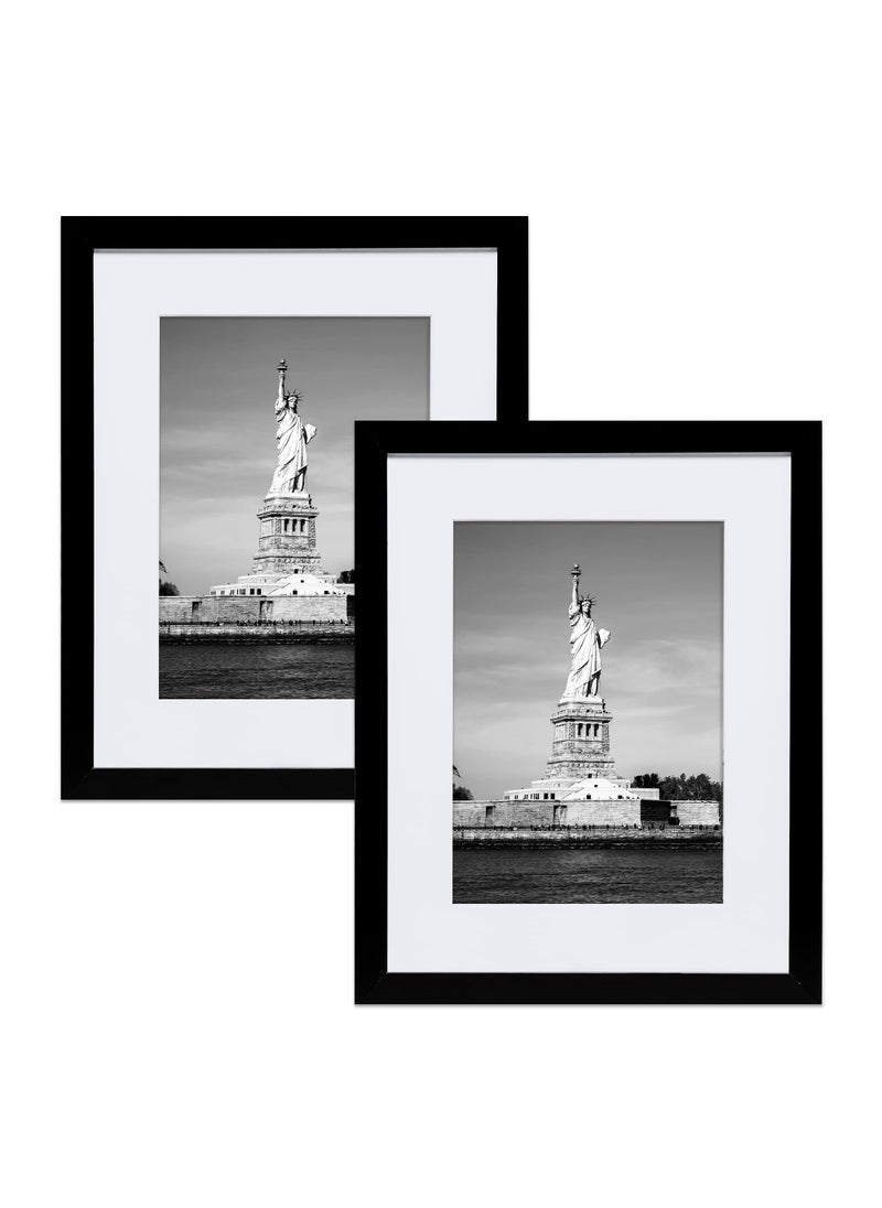 ENJOYBASICS ENJOYBASICS 11x14 Picture Frame Black Poster Frame Display Pictures 8x10 with Mat or 11x14 Without Mat Wall Gallery Photo Frames 2 Pack  - Image 2