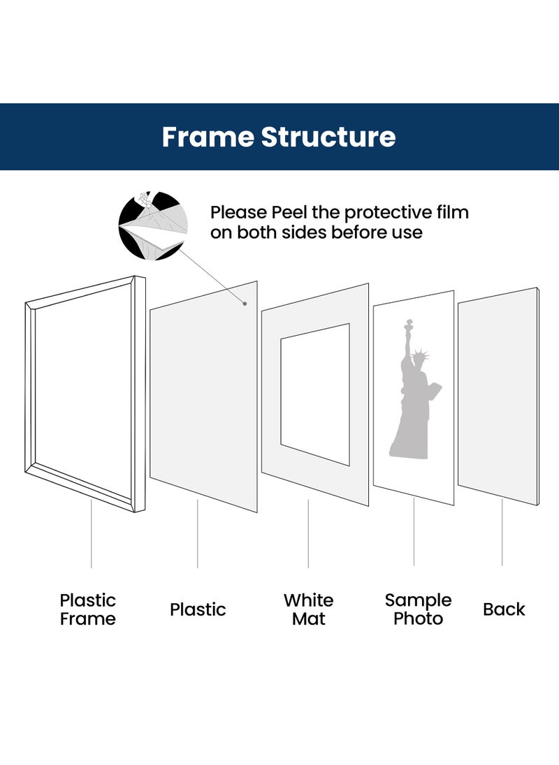 ENJOYBASICS ENJOYBASICS 11x14 Picture Frame Black Poster Frame Display Pictures 8x10 with Mat or 11x14 Without Mat Wall Gallery Photo Frames 2 Pack  - Image 3