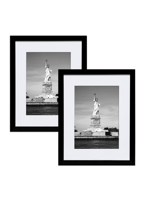 ENJOYBASICS 11x14 Picture Frame Black Poster Frame Display Pictures 8x10 with Mat or 11x14 Without Mat Wall Gallery Photo Frames 2 Pack