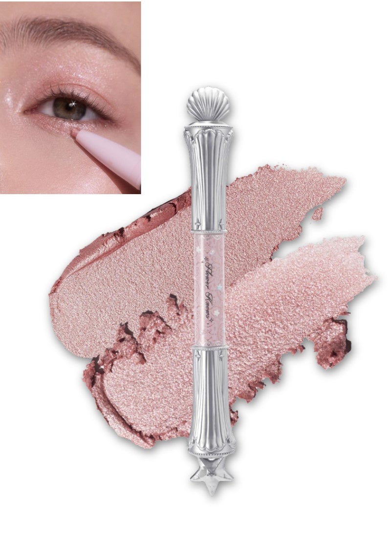 Flower Knows Shell's Jewel Dual-Ended Highlighting Stick – Buildable Glow & Long-Lasting Shine - 02 Peachy Pink  - Image 1
