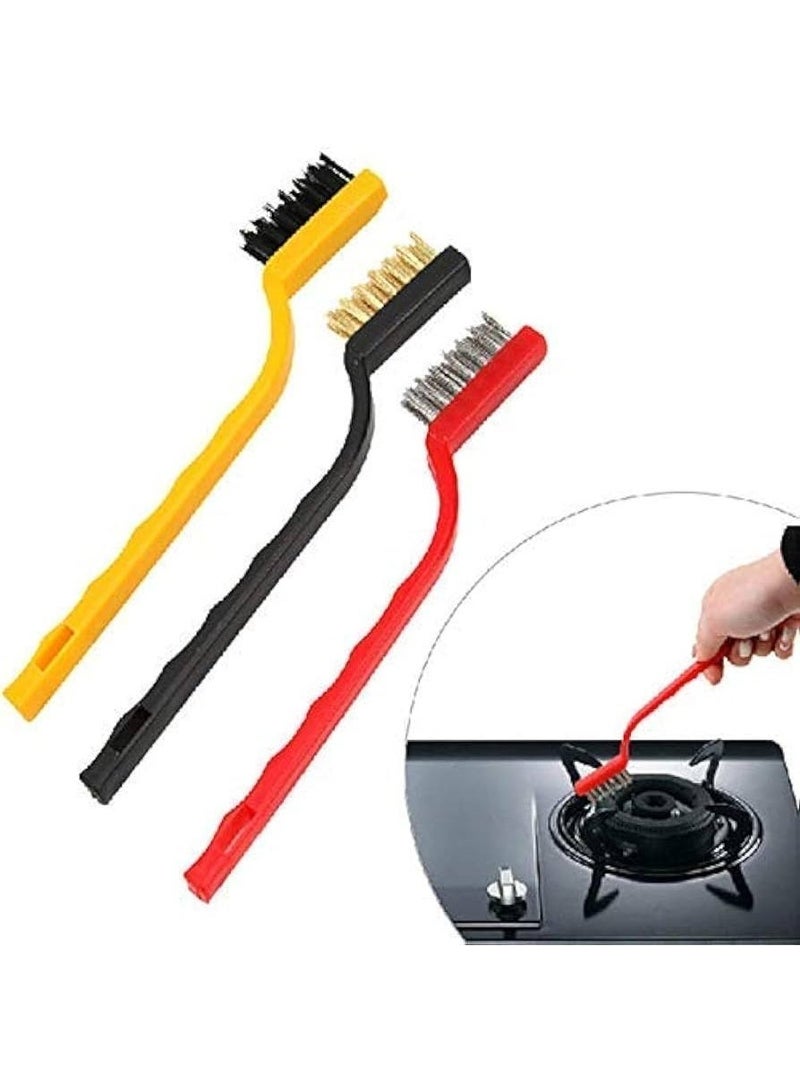 Multi-Purpose Wire Brush Set, 3 Pieces, for Rust & Metal Cleaning, Ideal for Gas Stove Cleaning, Removing Welding Residue, Paint, Rust and More - Image 3