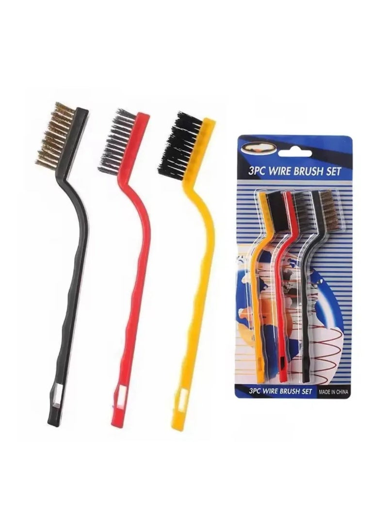 Multi-Purpose Wire Brush Set, 3 Pieces, for Rust & Metal Cleaning, Ideal for Gas Stove Cleaning, Removing Welding Residue, Paint, Rust and More - Image 2