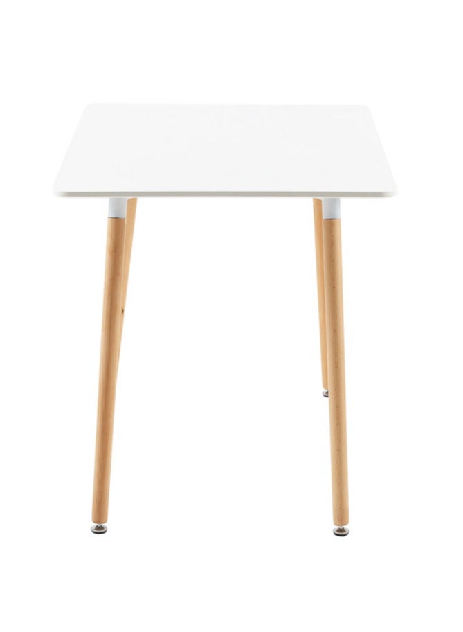 MAPLE HOME DECORATION Maple Home Dining Table Modern Leisure Coffee Table Wooden Legs Stable Scratch Resistant MDF White Table Top Kitchen Living Office Furniture 120*60*75cm  - Image 2