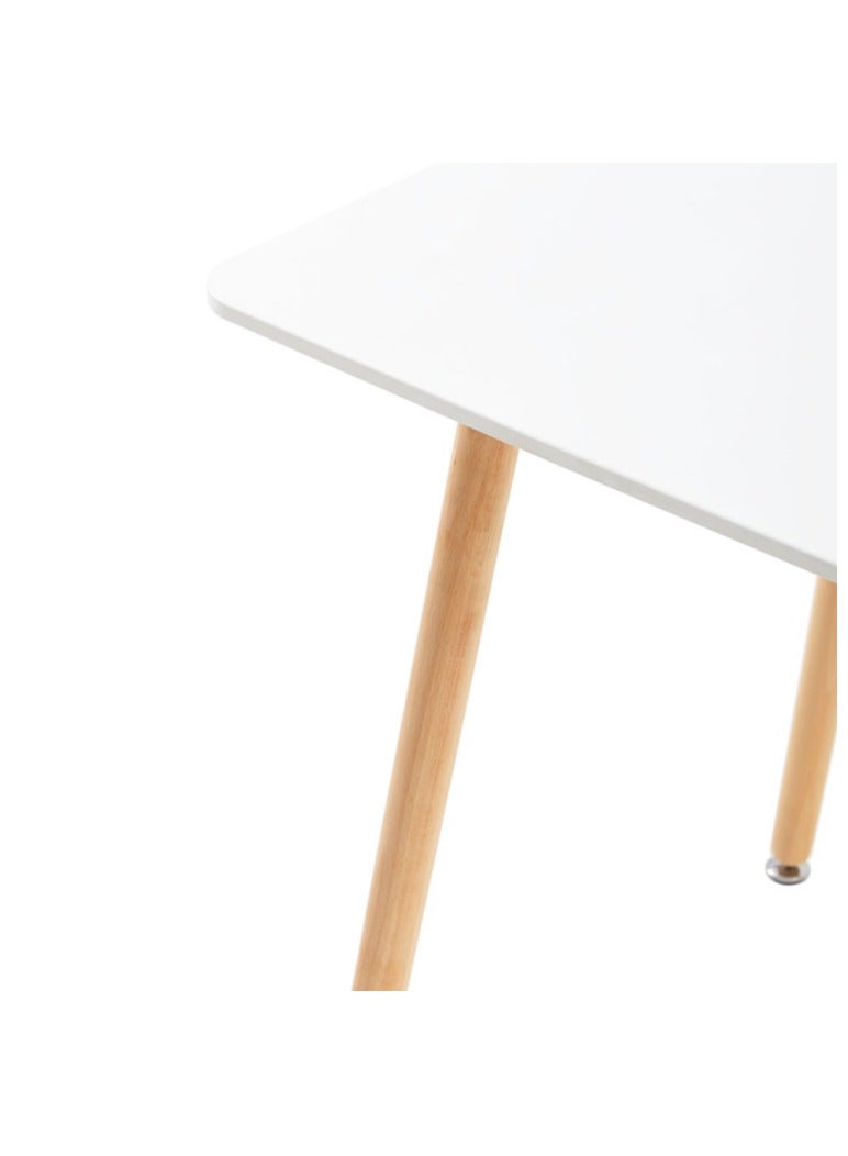 MAPLE HOME DECORATION Maple Home Dining Table Modern Leisure Coffee Table Wooden Legs Stable Scratch Resistant MDF White Table Top Kitchen Living Office Furniture 120*60*75cm  - Image 5