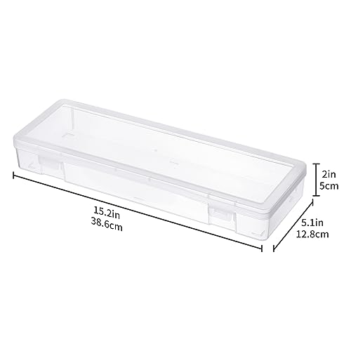 novelinks Stackable Plastic Clear Storage Box Containers with Latching Lid - Art Craft Supply Organizer Storage Containers for Pencil Box, Crayon, Beads, Jewelry (6 Pack Large -Clear) - Image 3