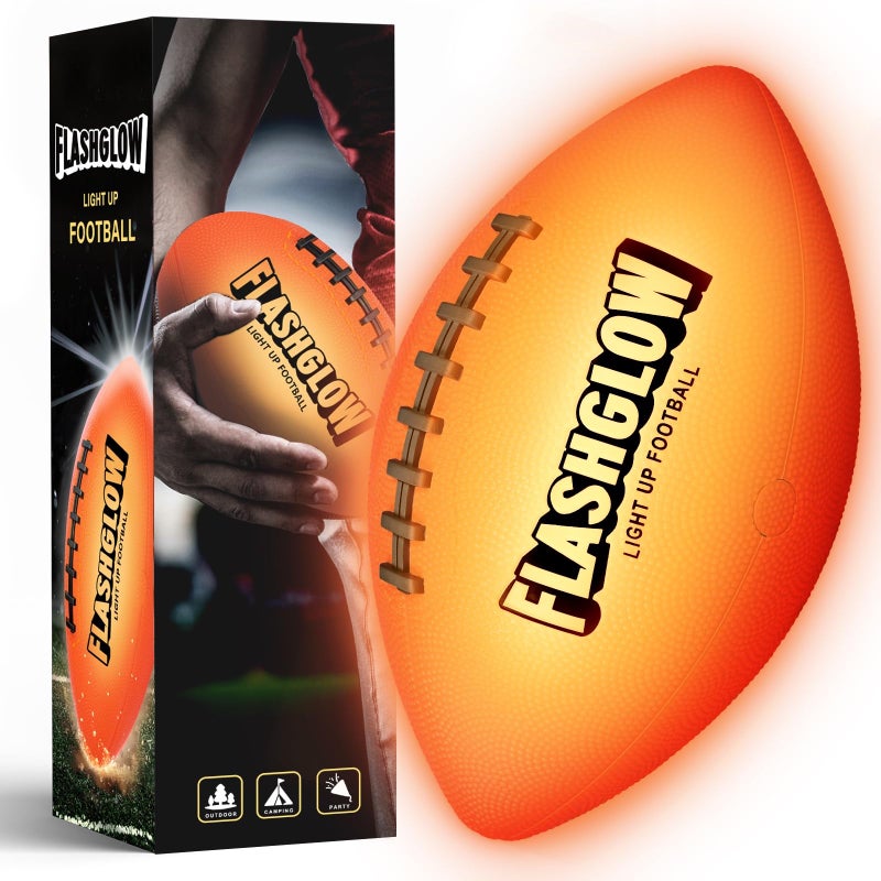 FLASHGLOW Light Up Football for Boys Glow in The Dark Toys for Kids Teen Boys Ages 815 Birthday Christmas Easter Gift Ideas Outdoor Sports Activity Night Play 8 9 10 11 12 13 14 15 Years Old Teenager - Image 3