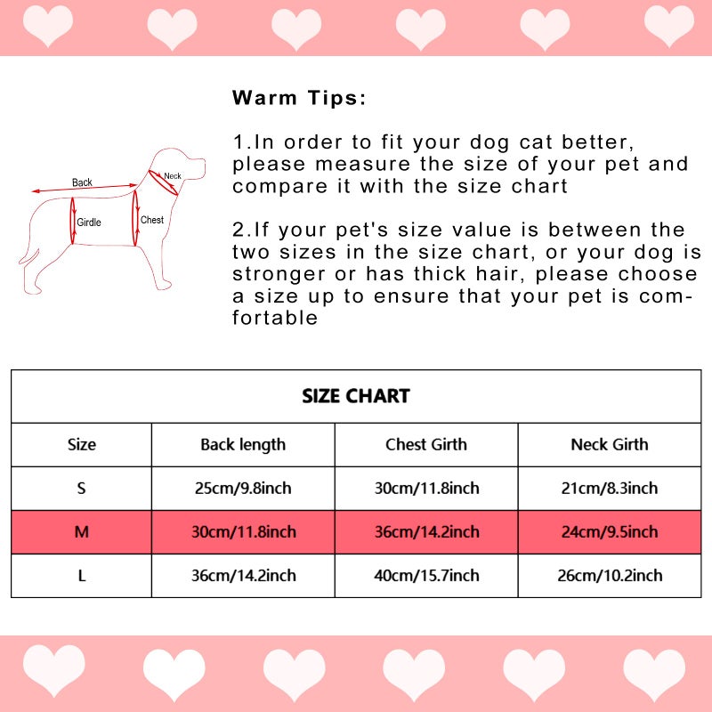 Dxhycc Dog Knitted Sweater Dog Heart Sweater Puppy Sweater Warm Soft Pet Holiday Clothes for Medium Cats and Dogs (Pink, M) - Image 3