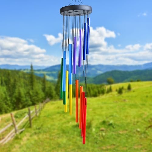 HindCraft Rainbow Wind Chimes for Balcony – 27-Inch Colorful Windchime for Home Decor, Wall Hanging Decoration & Positive Energy for Living Room(Pack of 1) - Image 5