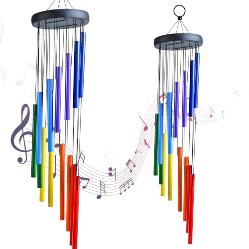 HindCraft Rainbow Wind Chimes for Balcony – 27-Inch Colorful Windchime for Home Decor, Wall Hanging Decoration & Positive Energy for Living Room(Pack of 1) - Image 3
