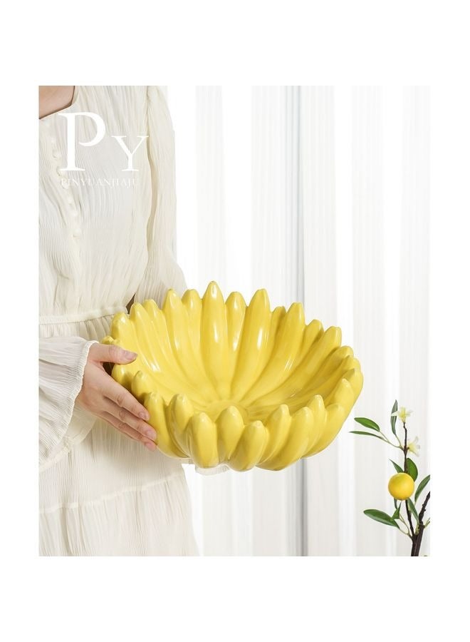 HOMESTAR Large Fruit Bowl for Kitchen Countertop - 10 Inch Banana-Shaped Ceramic Fruit Basket, Key Bowl for Entryway Table, Decor Centerpiece for Kitchen Counter or Dining Room Tables. - Image 1