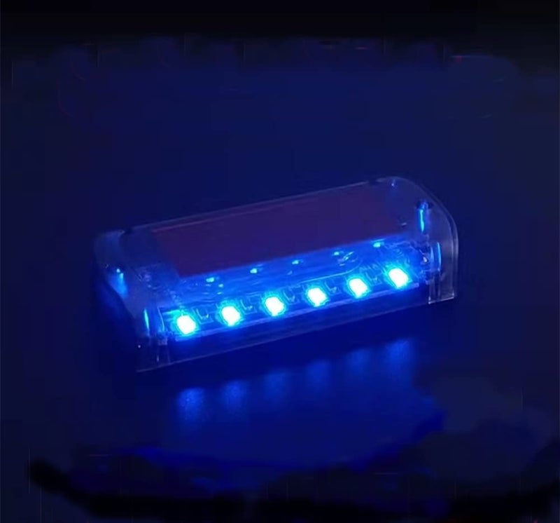 KAGOR 6 LED Car Alarm Warning Fake Dummy Solar Power Simulated Security Anti-Theft Flashing Light Car Burglar Alarm (Blue) - Image 1