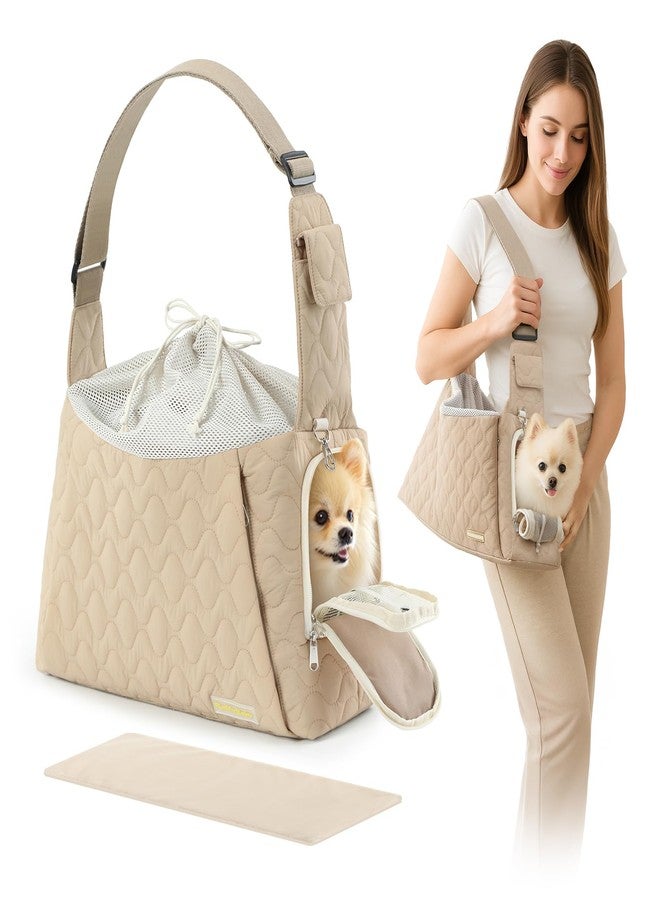 JourCraf Dog Carrier Sling for Small Dogs, Front Cat Sling & Cats Up to 15 lbs, Dog Purse with Adjustable Strap Front Zipper Pocket, Double Safety Feature, Hands Free for Travel - Image 1