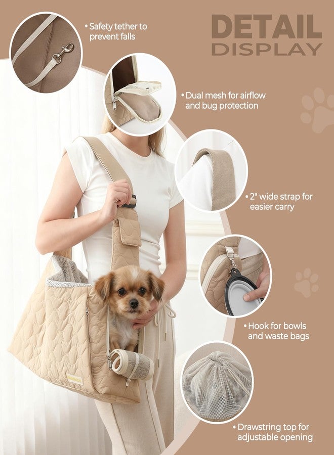 JourCraf Dog Carrier Sling for Small Dogs, Front Cat Sling & Cats Up to 15 lbs, Dog Purse with Adjustable Strap Front Zipper Pocket, Double Safety Feature, Hands Free for Travel - Image 3