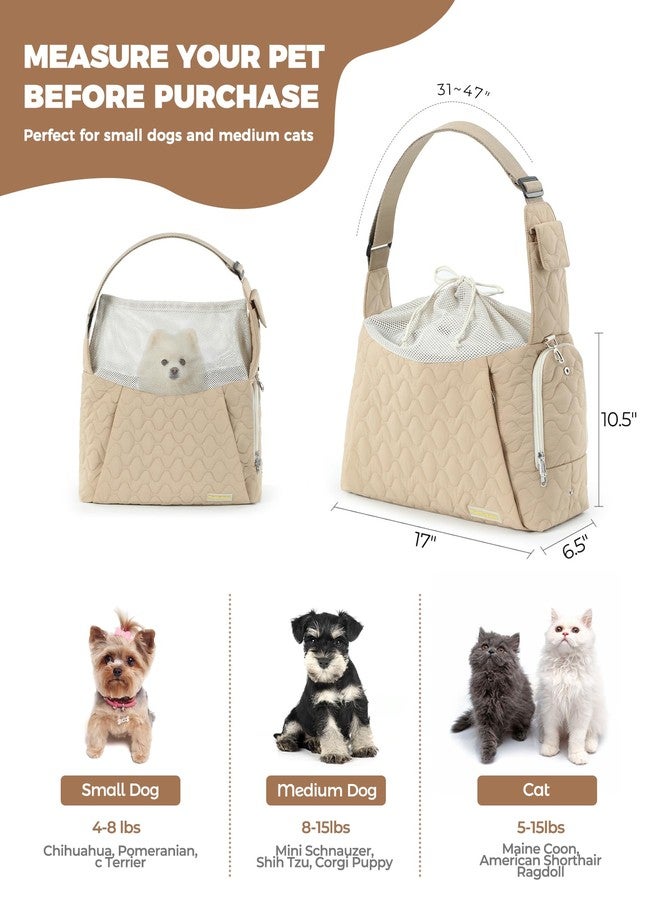 JourCraf Dog Carrier Sling for Small Dogs, Front Cat Sling & Cats Up to 15 lbs, Dog Purse with Adjustable Strap Front Zipper Pocket, Double Safety Feature, Hands Free for Travel - Image 2