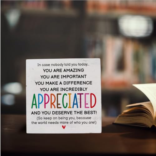 HTBIG Inspirational Gifts for Men Women Friends, Coworker Office Decor Appreciation Gifts, You Are Amazing Motivational Desk Sign Decor Home Office Desk - Image 4