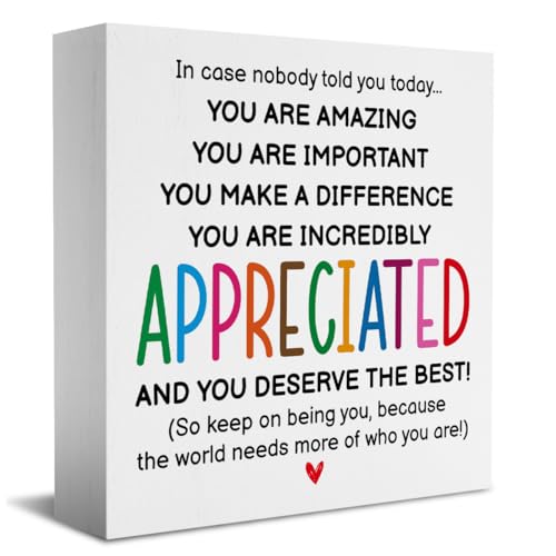 HTBIG Inspirational Gifts for Men Women Friends, Coworker Office Decor Appreciation Gifts, You Are Amazing Motivational Desk Sign Decor Home Office Desk - Image 1