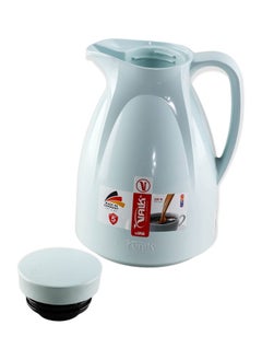 Valk Vacuum Flask With Double Wall Glass 1.0 Liter  Wide Mouth With Anti-Leakage Cap Double Walled Travel Mug  Misty Blue  Color  - Image 4