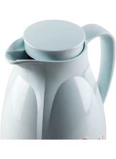 Valk Vacuum Flask With Double Wall Glass 1.0 Liter  Wide Mouth With Anti-Leakage Cap Double Walled Travel Mug  Misty Blue  Color  - Image 5