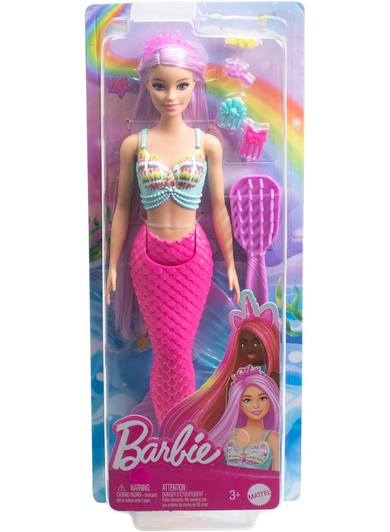 Barbie Mermaid Doll with Long Fantasy Hair & Accessories - Image 5