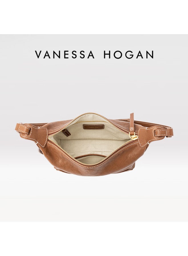 Vanessa Hogan vh Women's Bag Xinran Hobo Bag Small Size Casual Top Layer Vegetable Tanned Cowhide Lightweight Armpit Single Shoulder Bag - Image 1
