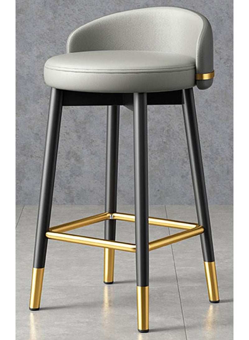 DubaiGallery Bar Stools Modern Velvet Home Bar Chair with Footrest Gold Legs Counter Stools Backrest Upholstered Bar Stool for Kitchen Island Living Room