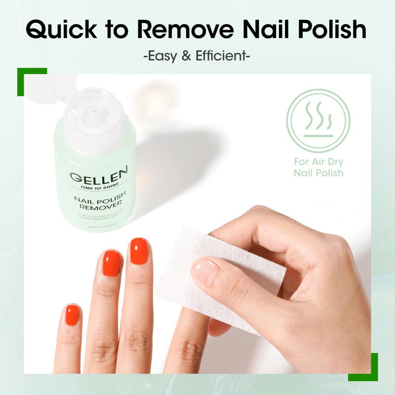 Gellen Nail Polish Remover, Non Acetone Nail Polish Removal for Regular Nail Polishes, Jasmine Scent Healthy Nail Polish Remover with Easy Push-down Pump, 6.09 Fl Oz - Image 5