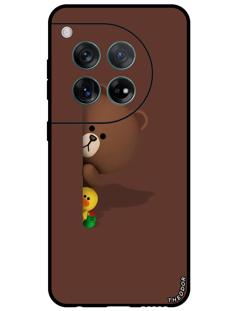 Theodor Protective Case Anti Scratch Shock Proof Bumper Cover For OnePlus 12 Bear Hiding - Image 1