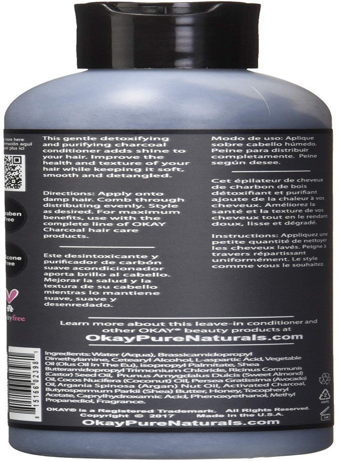 Okay Charcoal Leave In Conditioner For All Hair Types & Textures Detoxifying & Purifying With Almond, Argan & Avocado Oil Sulfate, Silicone & Paraben Free 8 Ounce , 8 Ounce - Image 2