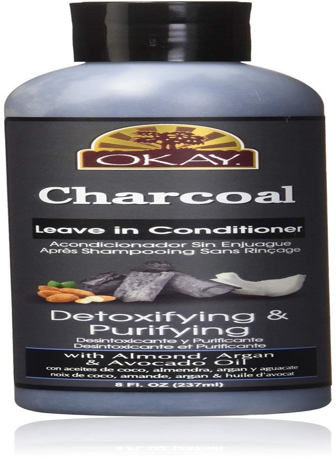 Okay Charcoal Leave In Conditioner For All Hair Types & Textures Detoxifying & Purifying With Almond, Argan & Avocado Oil Sulfate, Silicone & Paraben Free 8 Ounce , 8 Ounce - Image 1