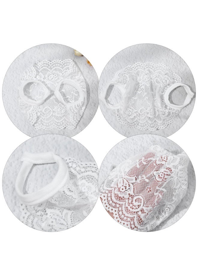 2 Pack Lace Mesh Face Mask, Breathable Hollow Half Face Cover Shield Protective Mask for Women - Image 4