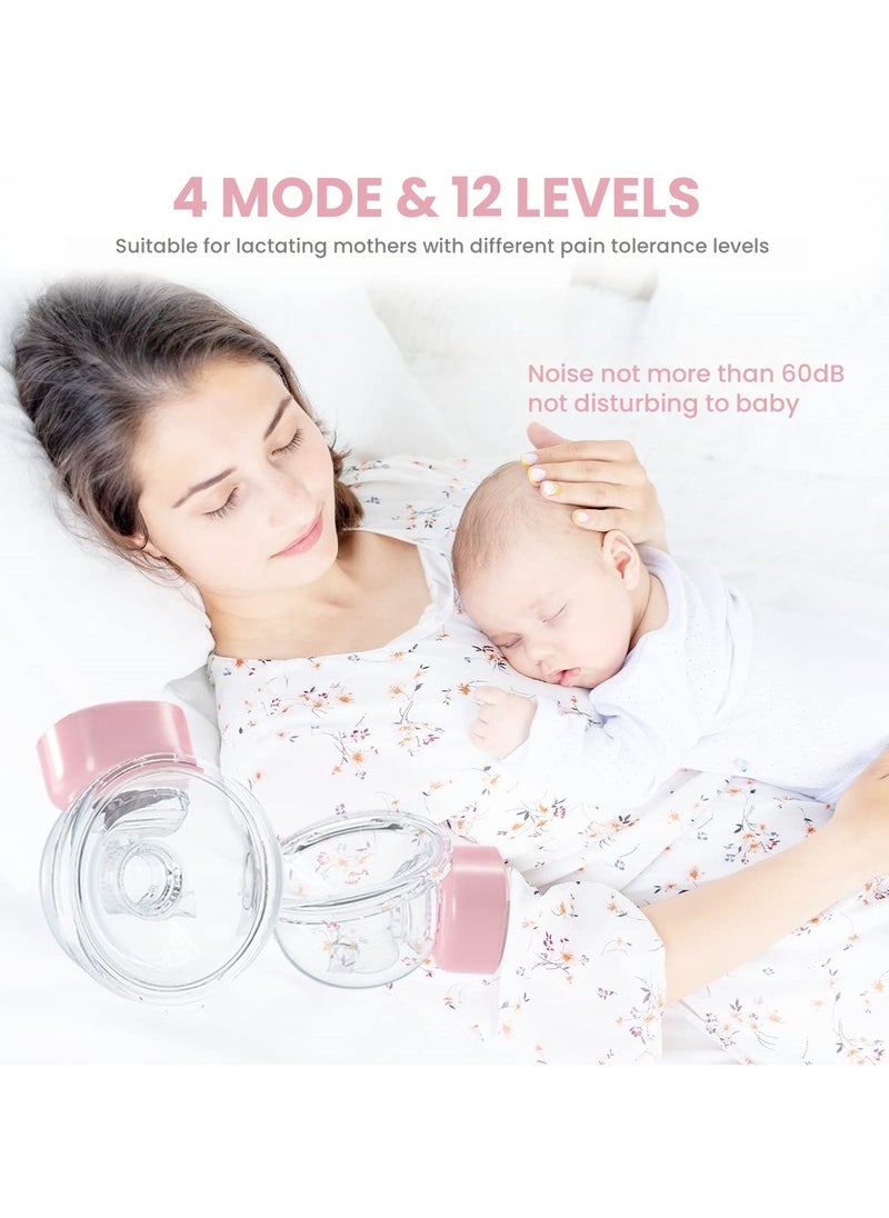 Perfin Hands-Free Wearable Electric Breast Pump with Touchscreen Display, 24mm Flange Inserts, 4 Modes & 12 Levels, USB Charging & Quiet Design - Portable Single Pump for On-the-Go Moms  - Image 2