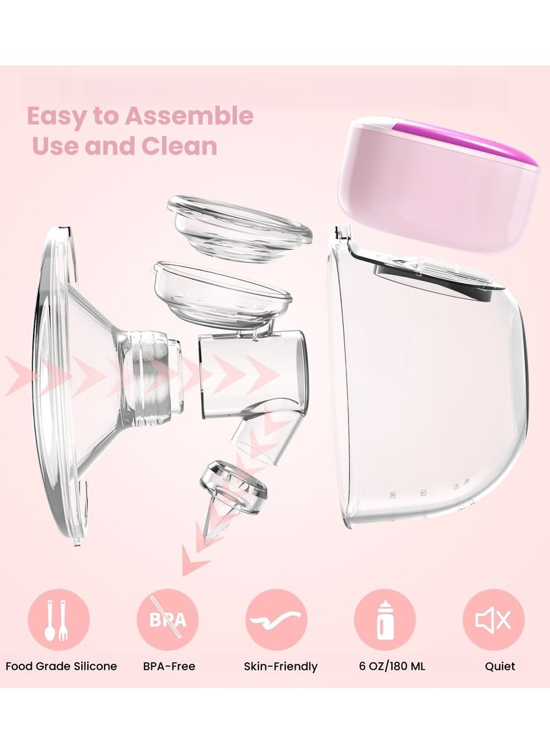 Perfin Hands-Free Wearable Electric Breast Pump with Touchscreen Display, 24mm Flange Inserts, 4 Modes & 12 Levels, USB Charging & Quiet Design - Portable Single Pump for On-the-Go Moms  - Image 3