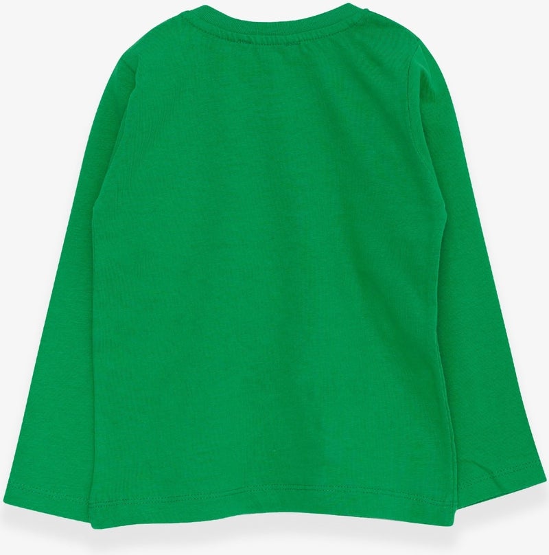 Breeze Baby Boy Long Sleeve T-Shirt With Pocket Green (9 Months-3 Years)  - Image 2