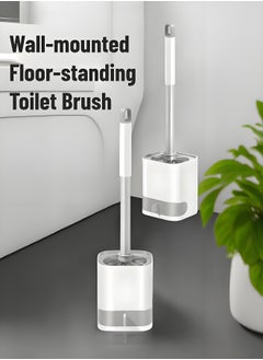 XiuWoo Toilet Brush and Holder, Toilet Bowl Brush and Holder with Long Handle, Drip-Proof, Easy to Assemble, Deep Cleaning for Bathroom Cleaning  - Image 3