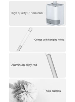 XiuWoo Toilet Brush and Holder, Toilet Bowl Brush and Holder with Long Handle, Drip-Proof, Easy to Assemble, Deep Cleaning for Bathroom Cleaning  - Image 5