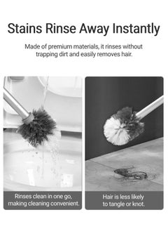 XiuWoo Toilet Brush and Holder, Toilet Bowl Brush and Holder with Long Handle, Drip-Proof, Easy to Assemble, Deep Cleaning for Bathroom Cleaning  - Image 4