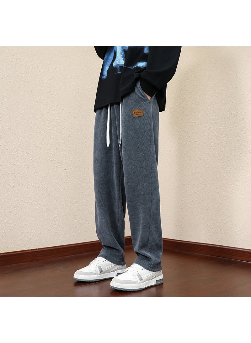 Generic - Corduroy Straight-Leg Wide-Leg Casual Trousers For Men New Spring Autumn Season Loose Fit Draped Style Trendy Brand Mens Pants Brown regular - Image 1