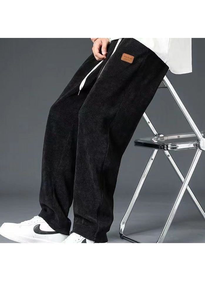 Generic - Corduroy Straight-Leg Wide-Leg Casual Trousers For Men New Spring Autumn Season Loose Fit Draped Style Trendy Brand Mens Pants Brown regular - Image 1